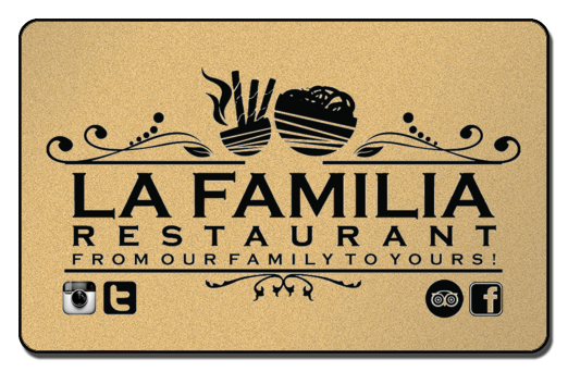 la familia food bowl logo on a black background